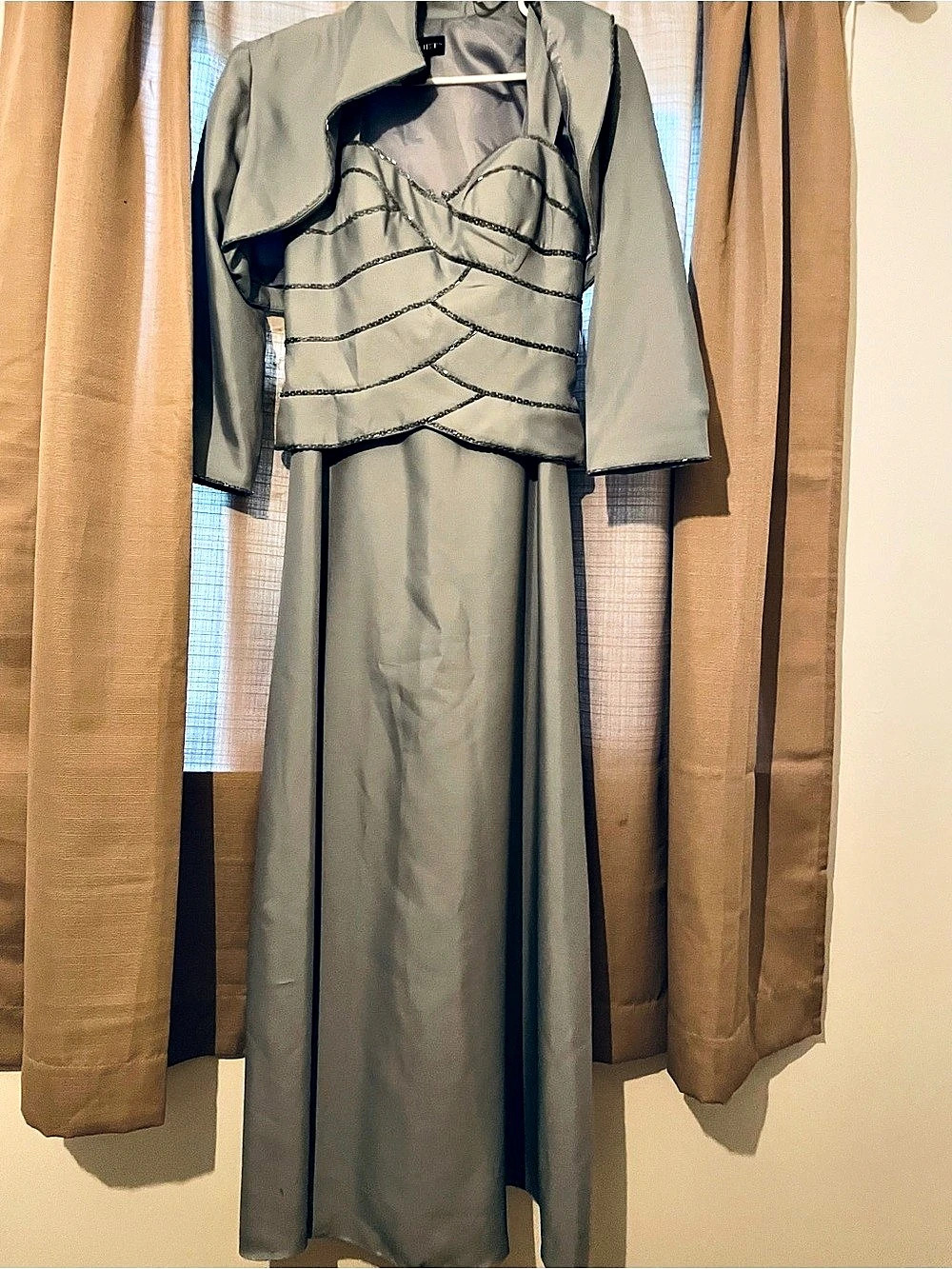 Cachet Blue Gray Maxi Dress